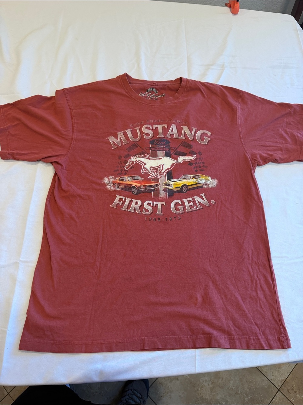 709200 Mustang Red Tshirt First Generation Mustang SZ XL Ford
